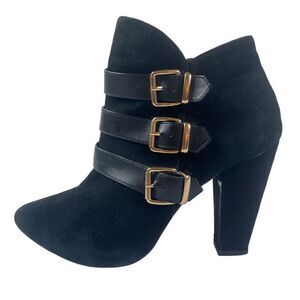 Steve Madden 10M JYPSEE ankle boots heeled moto genuine suede